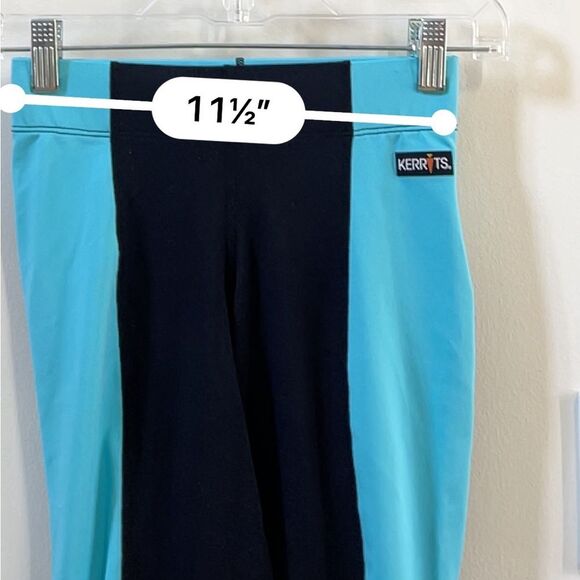 Kerrits 'Flow Rise' Tights in Black and Turquoise XS - Picture 2 of 9